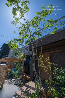 ２階ベランダも心地よい雑木の庭 トヨタホーム新築外構工事 愛知の庭 外構デザイン ティーズガーデンスクエア